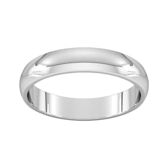 Goldsmiths 4mm D Shape Standard Wedding Ring In 18 Carat White Gold
