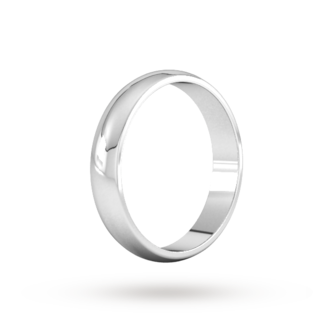Goldsmiths 4mm D Shape Standard Wedding Ring In 18 Carat White Gold
