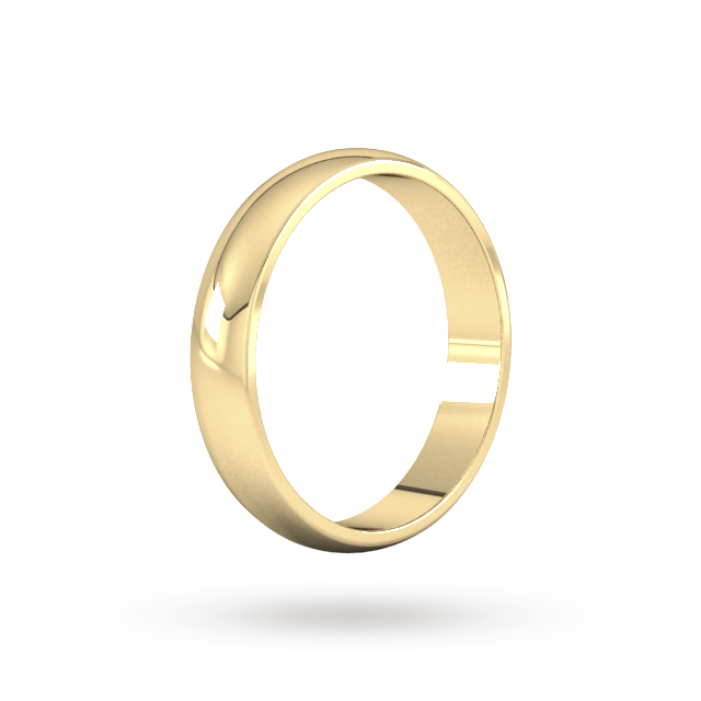 Goldsmiths 4mm D Shape Standard Wedding Ring In 18 Carat Yellow Gold