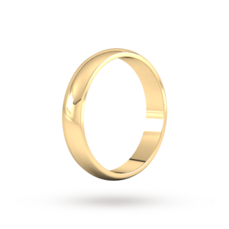 Goldsmiths 4mm D Shape Standard Wedding Ring In 18 Carat Yellow Gold