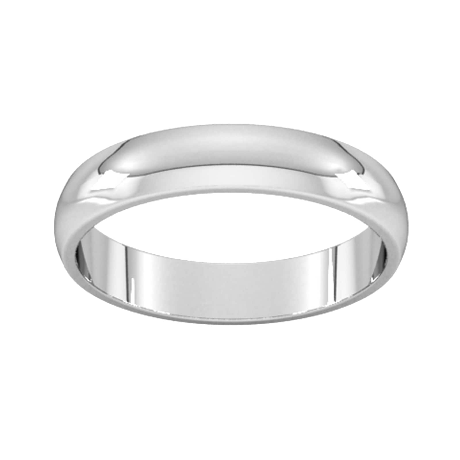 4mm D Shape Standard Wedding Ring In Platinum - Ring Size K