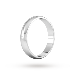 Goldsmiths 4mm D Shape Standard Wedding Ring In Platinum