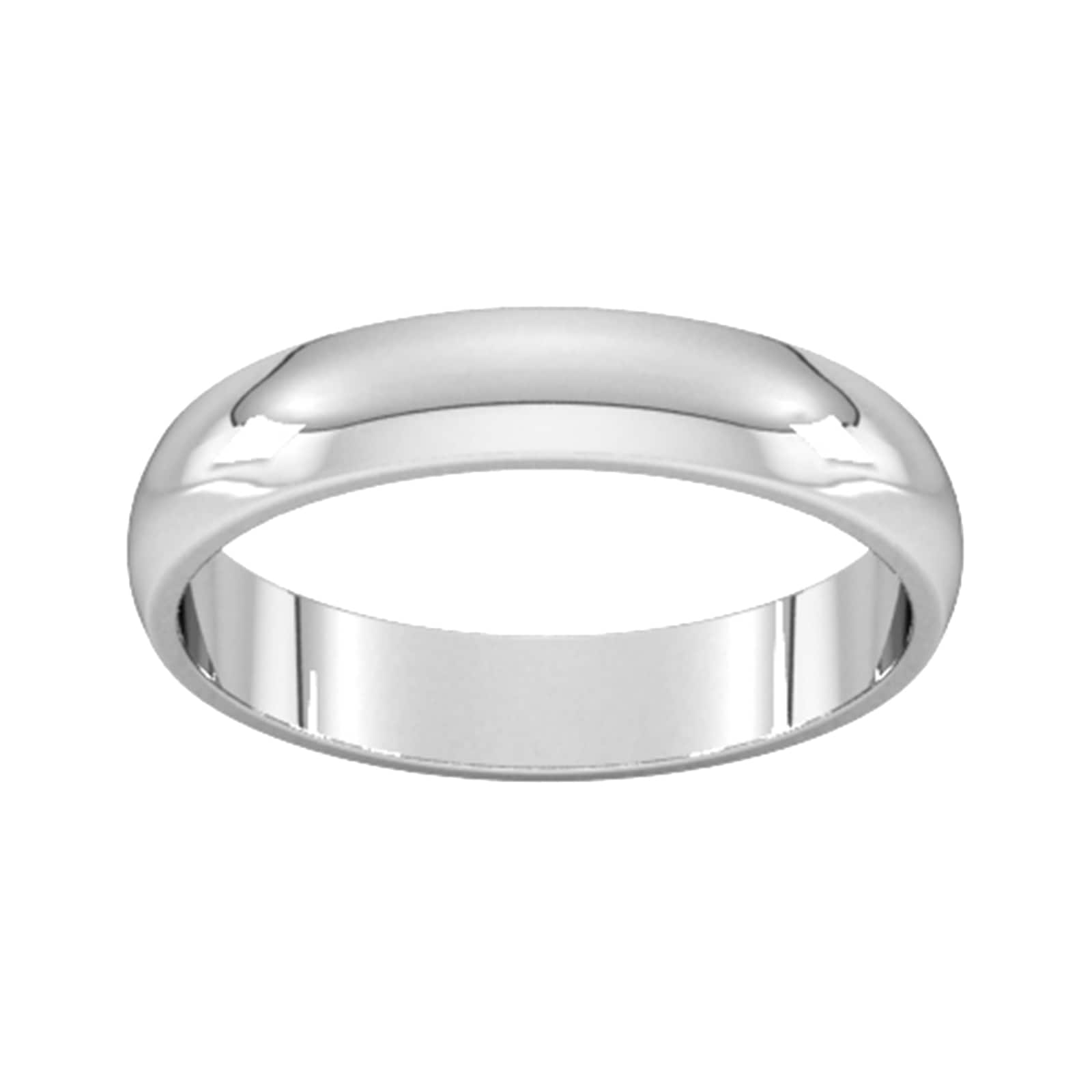 4mm D Shape Standard Wedding Ring In Sterling Silver - Ring Size M