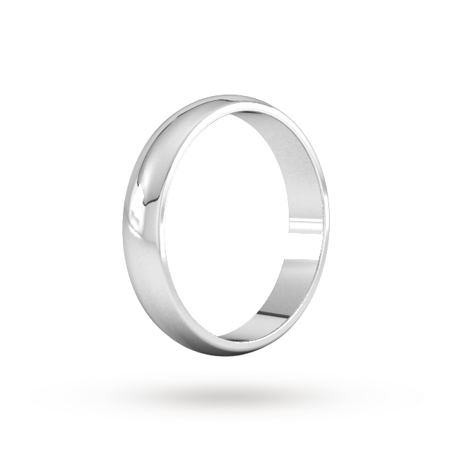 Goldsmiths 4mm D Shape Standard Wedding Ring In Sterling Silver - Ring Size Q