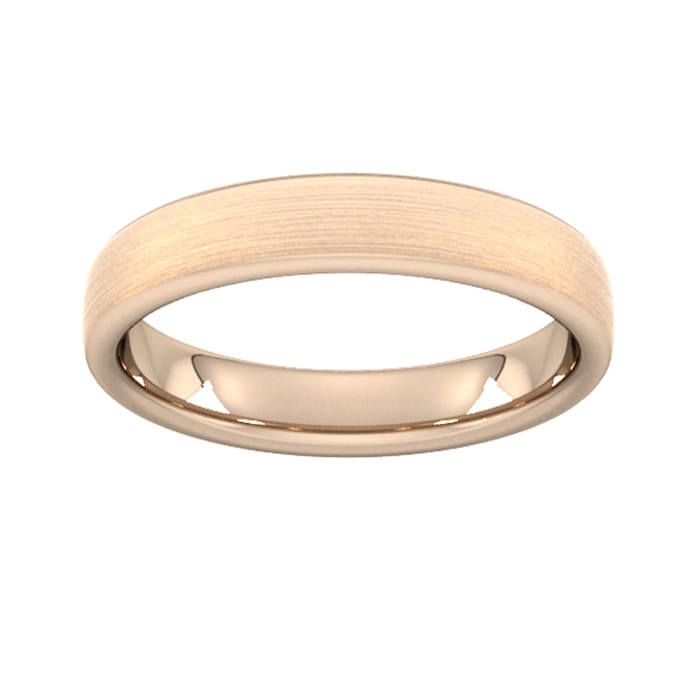Goldsmiths 4mm D Shape Standard Matt Finished Wedding Ring In 9 Carat Rose Gold - Ring Size H