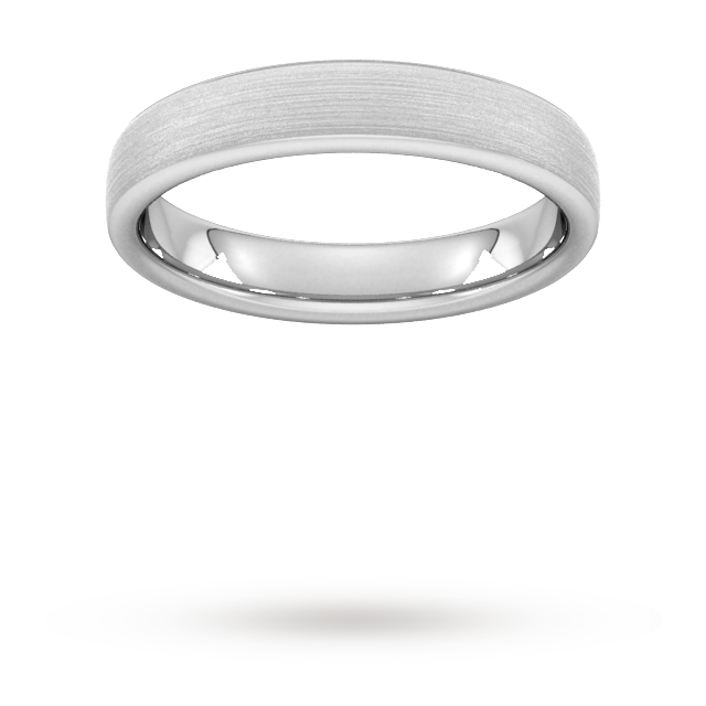 Goldsmiths 4mm D Shape Standard Matt Finished Wedding Ring In 950 Palladium - Ring Size M