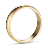 Goldsmiths 4mm D Shape Standard Milgrain Edge Wedding Ring In 9 Carat Yellow Gold