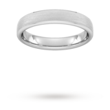 Goldsmiths 4mm D Shape Standard Polished Chamfered Edges With Matt Centre Wedding Ring In Platinum