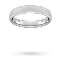 08307354 - 4mm D Shape Standard Polished Chamfered Edges With Matt Centre Wedding Ring In Platinum