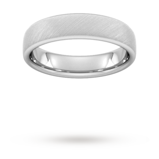 Goldsmiths 4mm D Shape Standard Diagonal Matt Finish Wedding Ring In Platinum