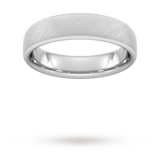 Goldsmiths 4mm D Shape Standard Diagonal Matt Finish Wedding Ring In Platinum - Ring Size R