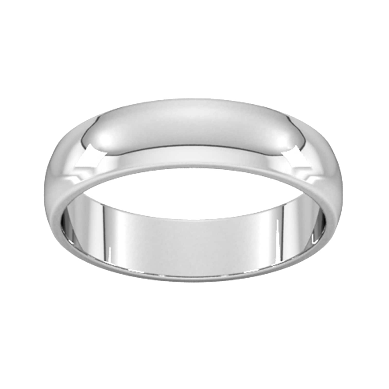 5mm D Shape Standard Wedding Ring In 9 Carat White Gold - Ring Size K