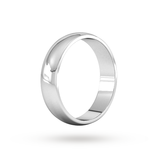 Goldsmiths 5mm D Shape Standard Wedding Ring In 9 Carat White Gold