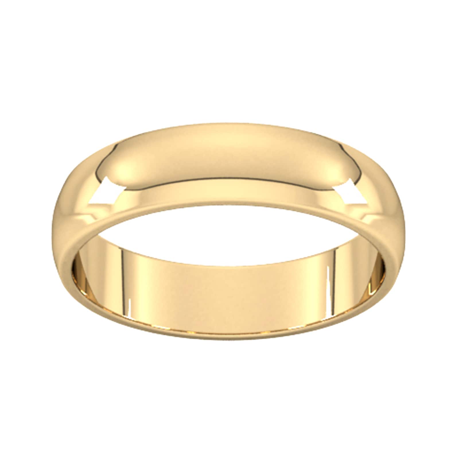 5mm D Shape Standard Wedding Ring In 9 Carat Yellow Gold - Ring Size O