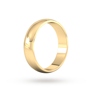 Goldsmiths 5mm D Shape Standard Wedding Ring In 9 Carat Yellow Gold