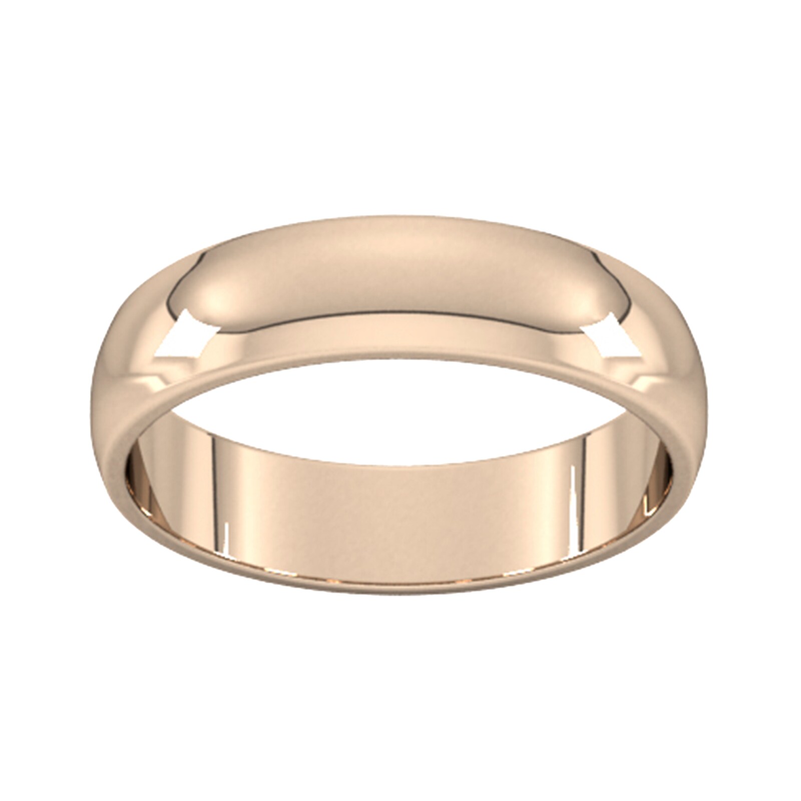 5mm D Shape Standard Wedding Ring In 9 Carat Rose Gold - Ring Size H