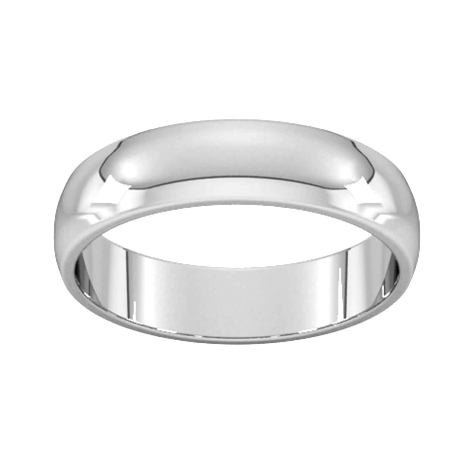 5mm D Shape Standard Wedding Ring In 18 Carat White Gold - Ring Size Q
