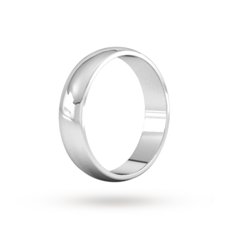 Goldsmiths 5mm D Shape Standard Wedding Ring In 18 Carat White Gold