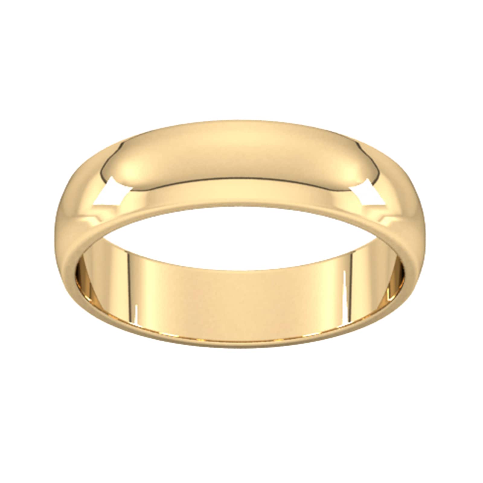 5mm D Shape Standard Wedding Ring In 18 Carat Yellow Gold - Ring Size O