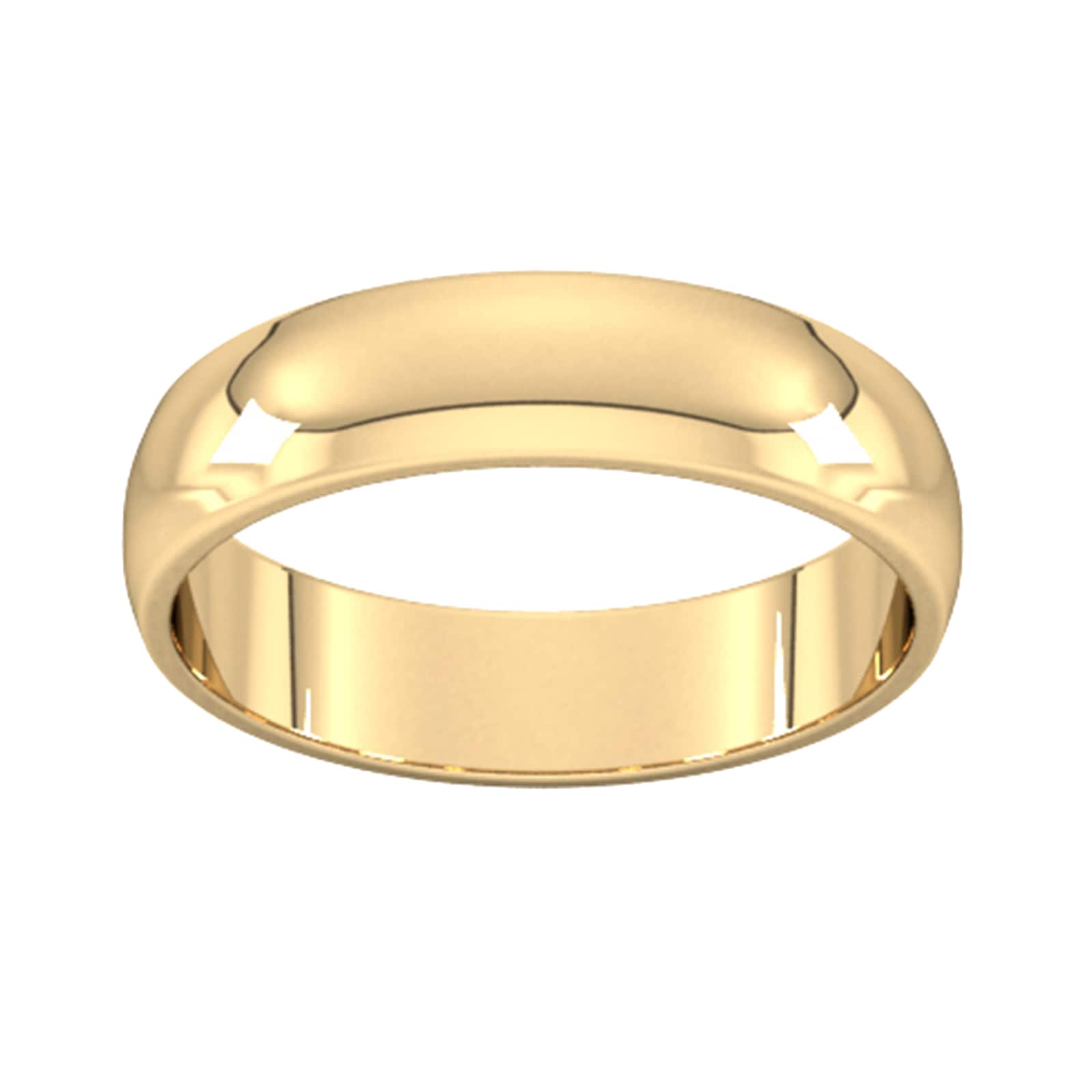 Goldsmiths 5mm D Shape Standard Wedding Ring In 18 Carat Yellow Gold
