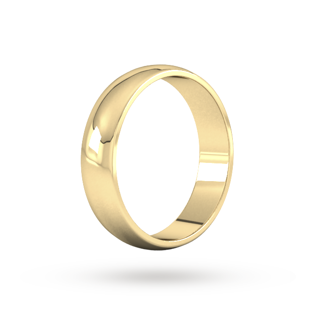 Goldsmiths 5mm D Shape Standard Wedding Ring In 18 Carat Yellow Gold