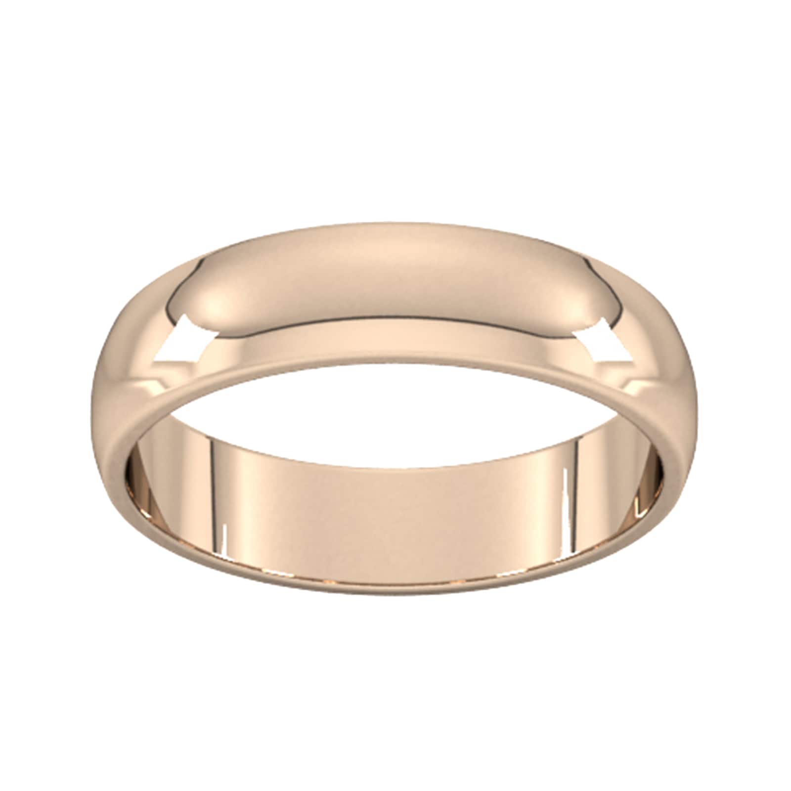 5mm D Shape Standard Wedding Ring In 18 Carat Rose Gold - Ring Size Z