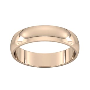 Goldsmiths 5mm D Shape Standard Wedding Ring In 18 Carat Rose Gold