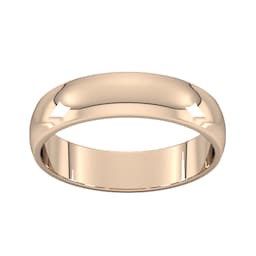 08307384 - 5mm D Shape Standard Wedding Ring In 18 Carat Rose Gold