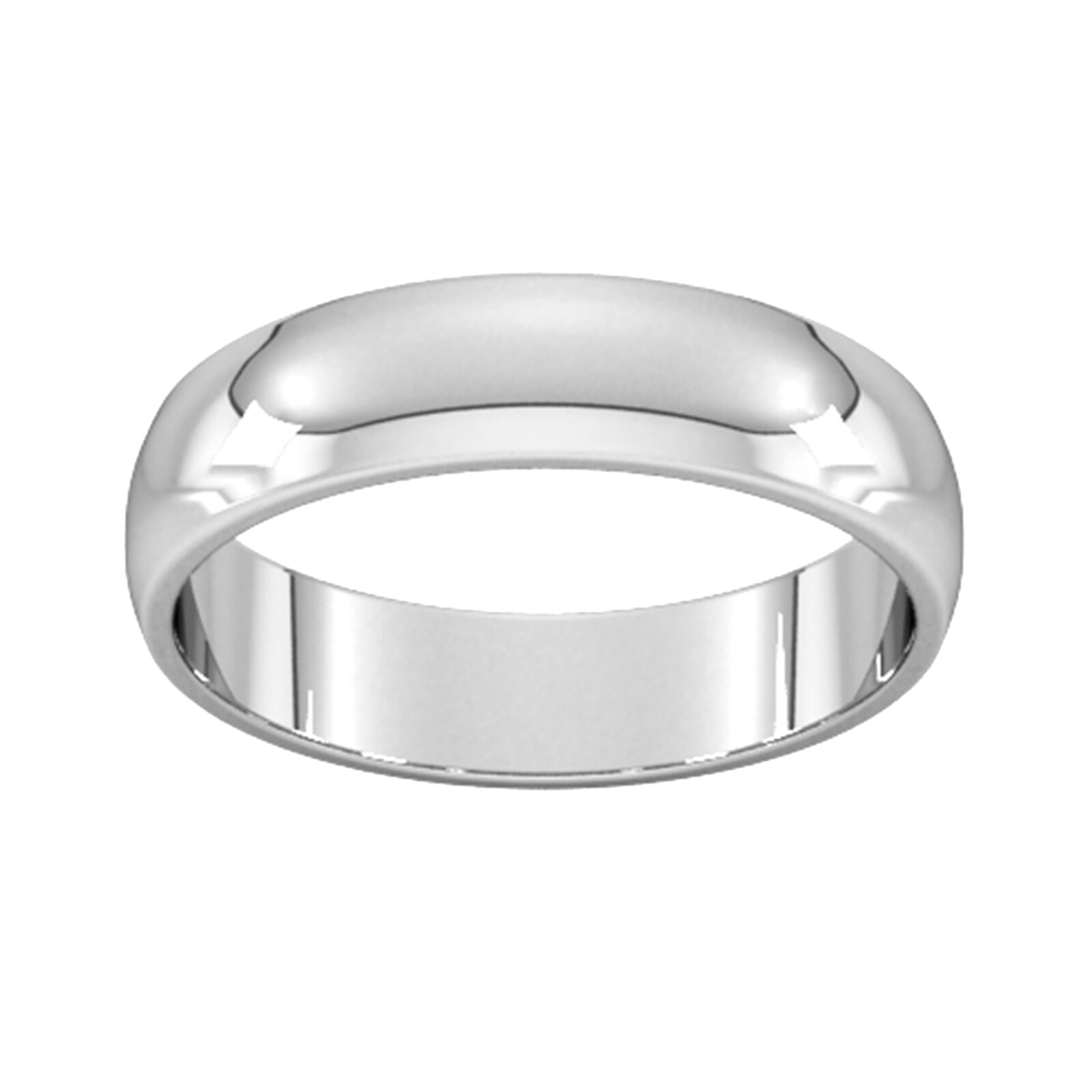 5mm D Shape Standard Wedding Ring In 950 Palladium - Ring Size L