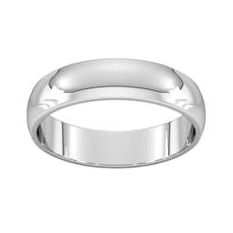 08307385 - 5mm D Shape Standard Wedding Ring In 950 Palladium