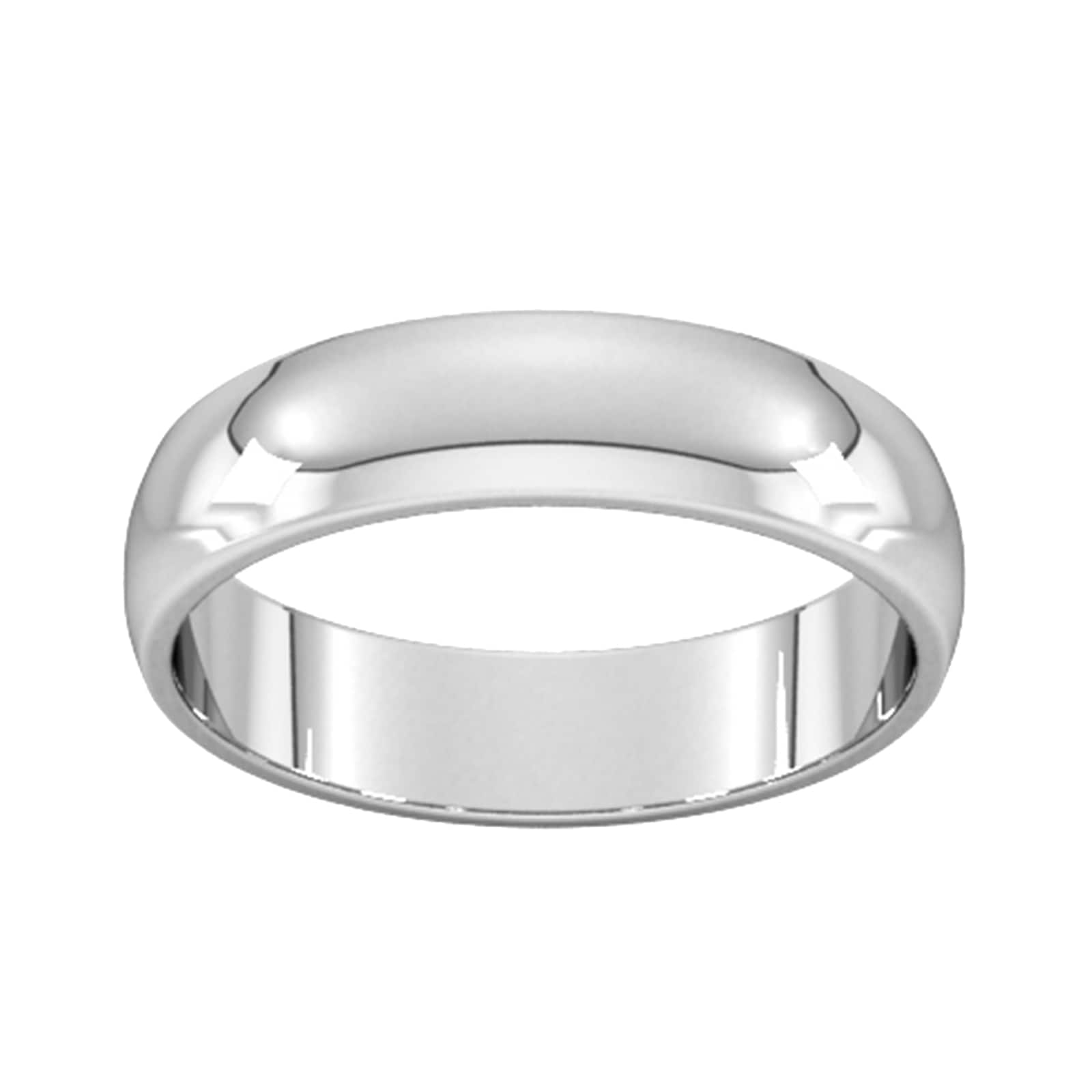 5mm D Shape Standard Wedding Ring In Platinum - Ring Size K