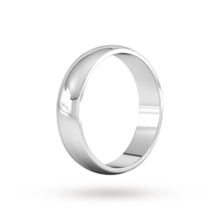 Goldsmiths 5mm D Shape Standard Wedding Ring In Platinum