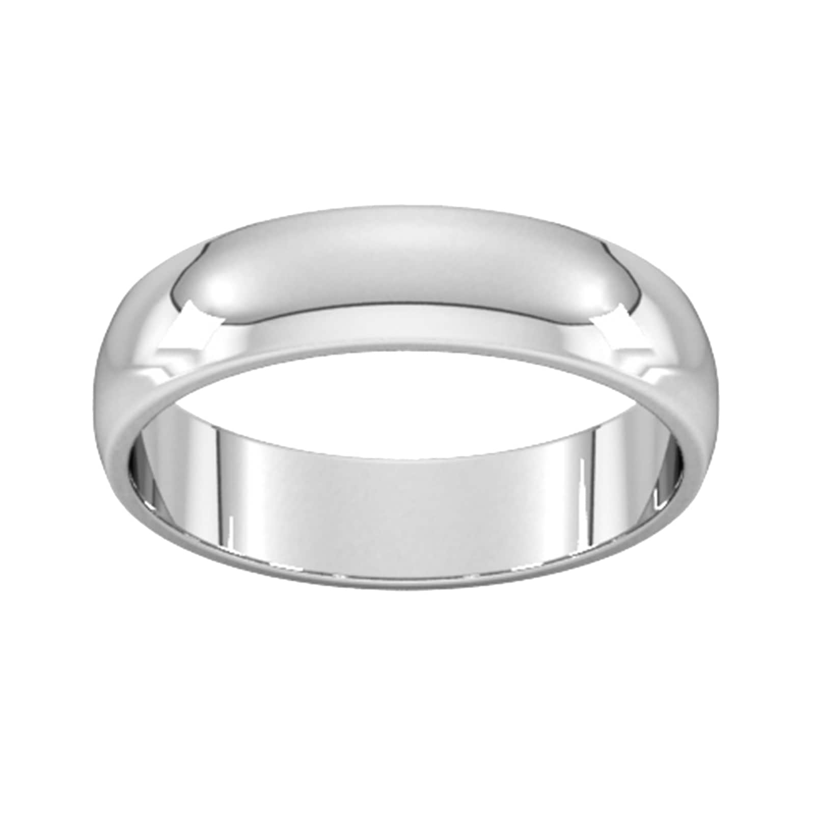 5mm D Shape Standard Wedding Ring In Sterling Silver - Ring Size O