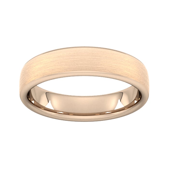 Goldsmiths 5mm D Shape Standard Matt Finished Wedding Ring In 9 Carat Rose Gold