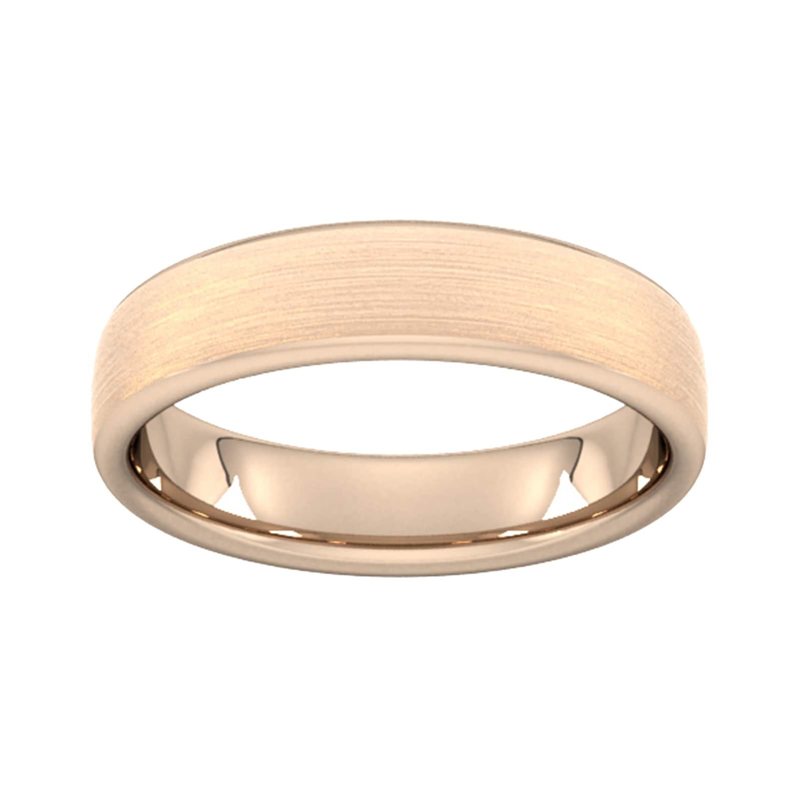 Goldsmiths 5mm D Shape Standard Matt Finished Wedding Ring In 18 Carat Rose Gold Goldsmiths 5mm D Shape Standard Matt Finished Wedding Ring In 18 Carat Rose Gold