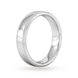 Goldsmiths 5mm D Shape Standard Milgrain Edge Wedding Ring In 950 Palladium