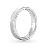 Goldsmiths 5mm D Shape Standard Matt Centre With Grooves Wedding Ring In 950 Palladium - Ring Size Z