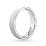 Goldsmiths 5mm D Shape Standard Diagonal Matt Finish Wedding Ring In 9 Carat White Gold - Ring Size K