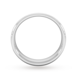 Goldsmiths 5mm D Shape Standard Diagonal Matt Finish Wedding Ring In 9 Carat White Gold - Ring Size N
