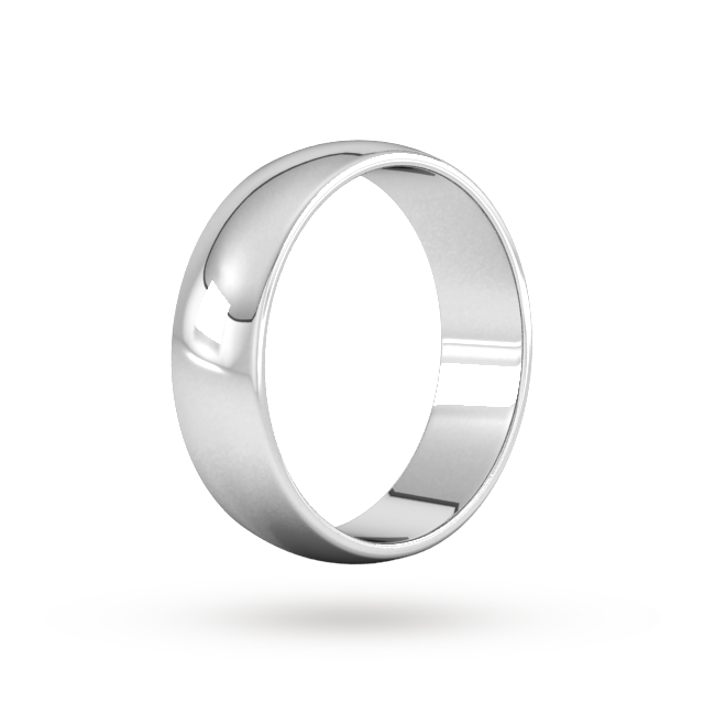 Goldsmiths 6mm D Shape Standard Wedding Ring In 9 Carat White Gold - Ring Size P