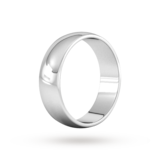 Goldsmiths 6mm D Shape Standard Wedding Ring In 9 Carat White Gold - Ring Size P