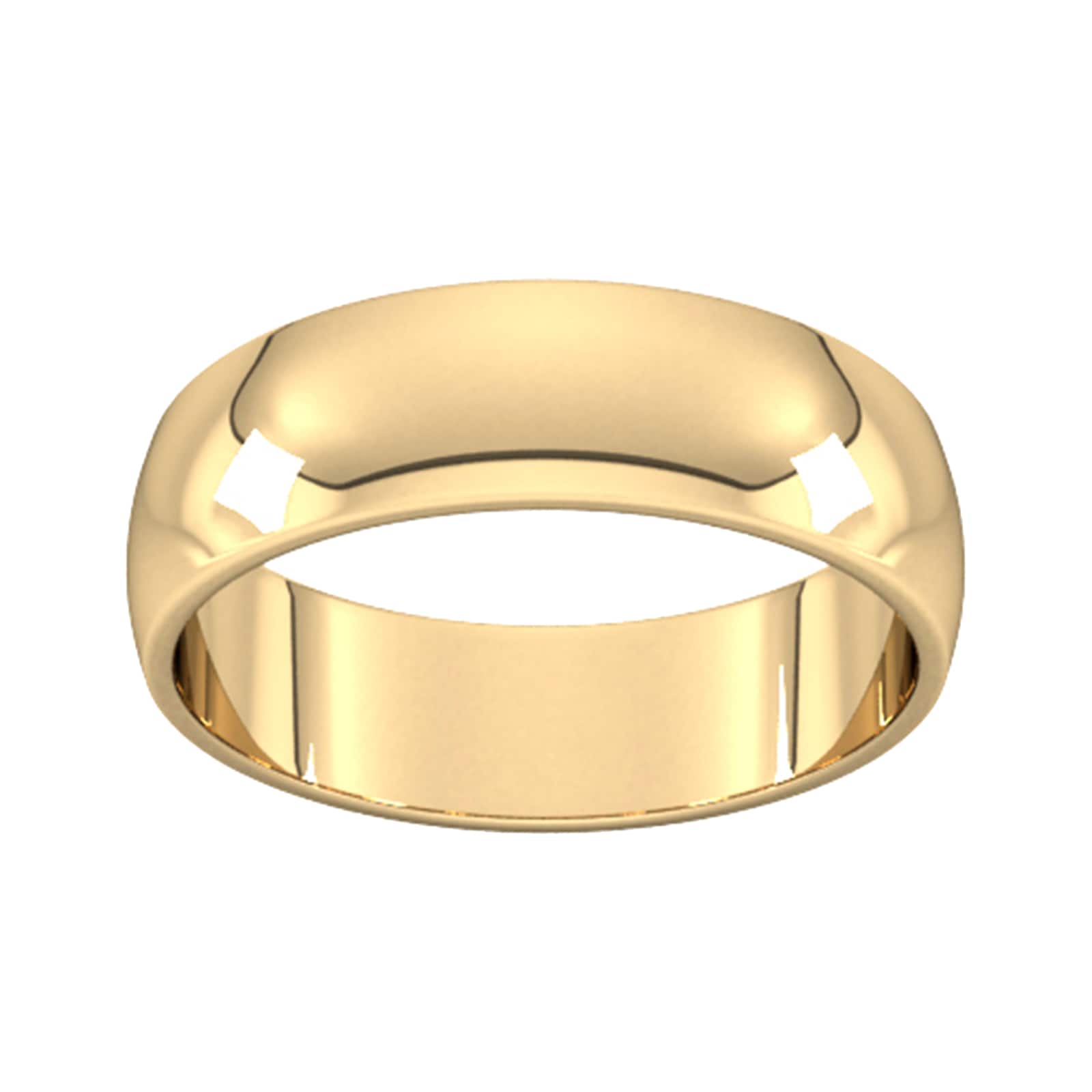 6mm D Shape Standard Wedding Ring In 9 Carat Yellow Gold - Ring Size P
