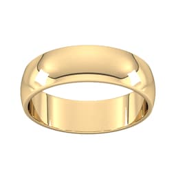 08307477 - 6mm D Shape Standard Wedding Ring In 9 Carat Yellow Gold