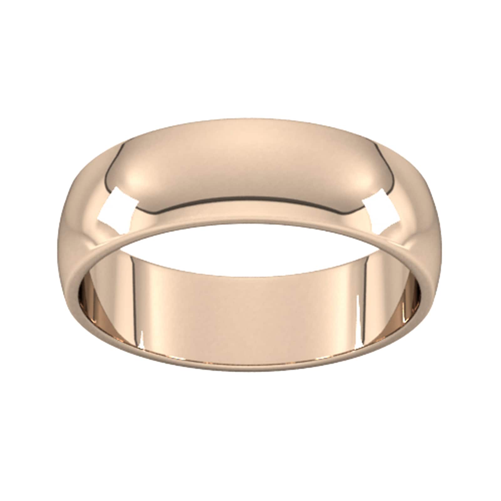 6mm D Shape Standard Wedding Ring In 9 Carat Rose Gold - Ring Size M