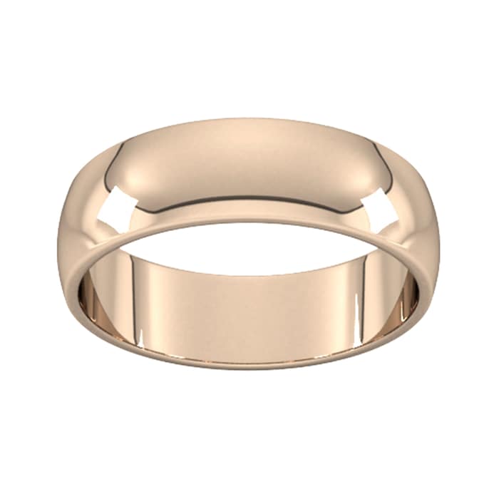 Goldsmiths 6mm D Shape Standard Wedding Ring In 9 Carat Rose Gold - Ring Size P