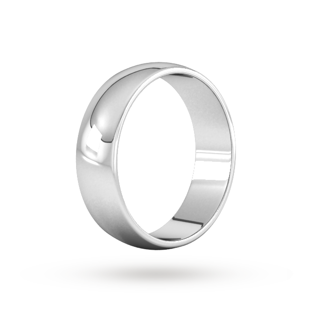 Goldsmiths 6mm D Shape Standard Wedding Ring In 18 Carat White Gold Goldsmiths 6mm D Shape Standard Wedding Ring In 18 Carat White Gold