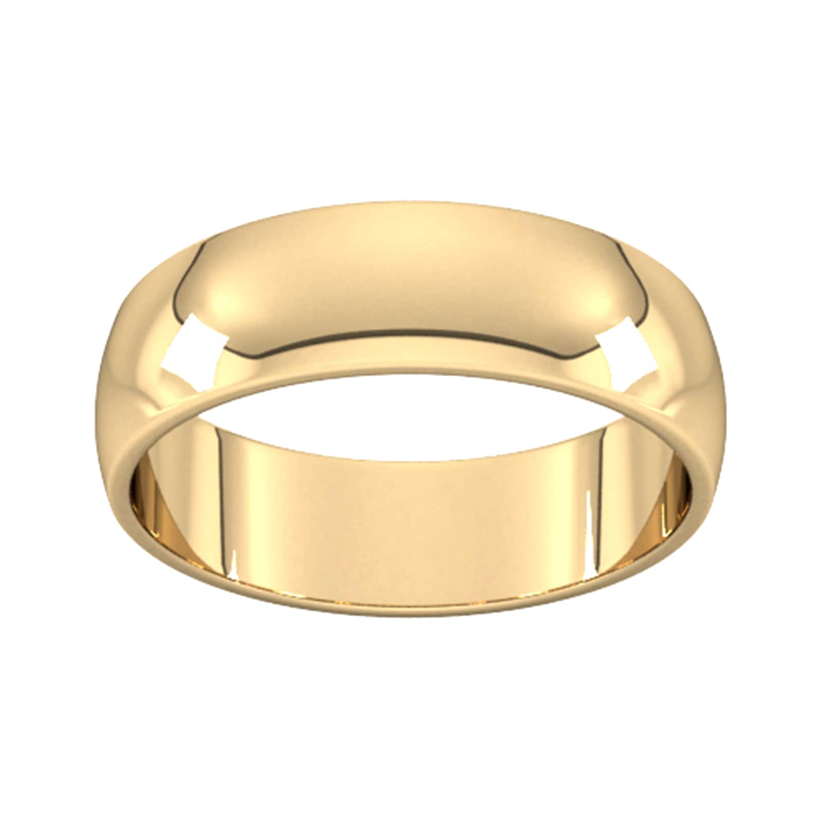 6mm D Shape Standard Wedding Ring In 18 Carat Yellow Gold - Ring Size M