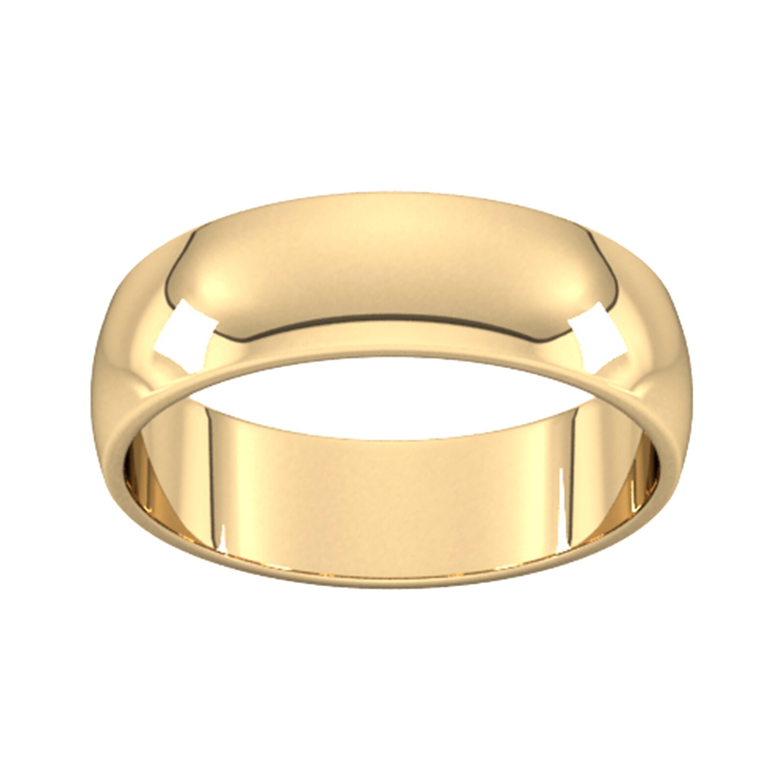 Goldsmiths 6mm D Shape Standard Wedding Ring In 18 Carat Yellow Gold - Ring Size V GSDL 6mm 