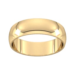 08307480 - 6mm D Shape Standard Wedding Ring In 18 Carat Yellow Gold