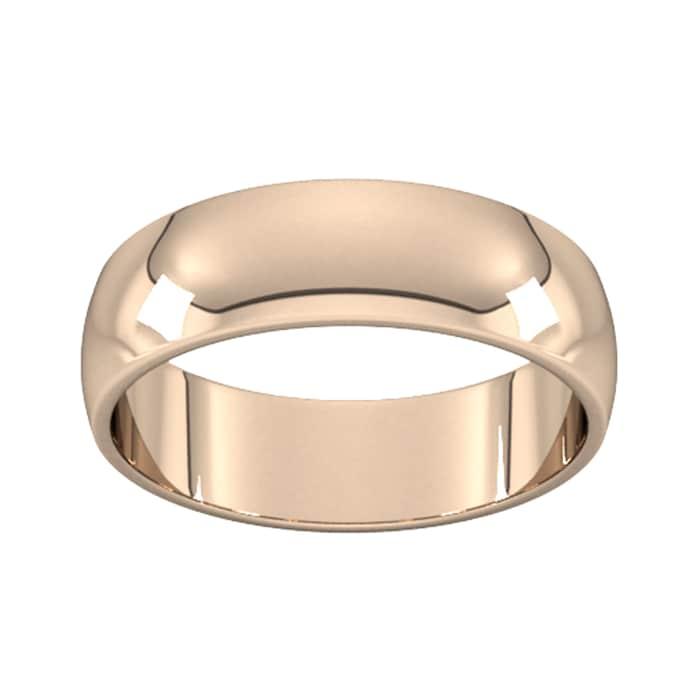 Goldsmiths 6mm D Shape Standard Wedding Ring In 18 Carat Rose Gold - Ring Size O